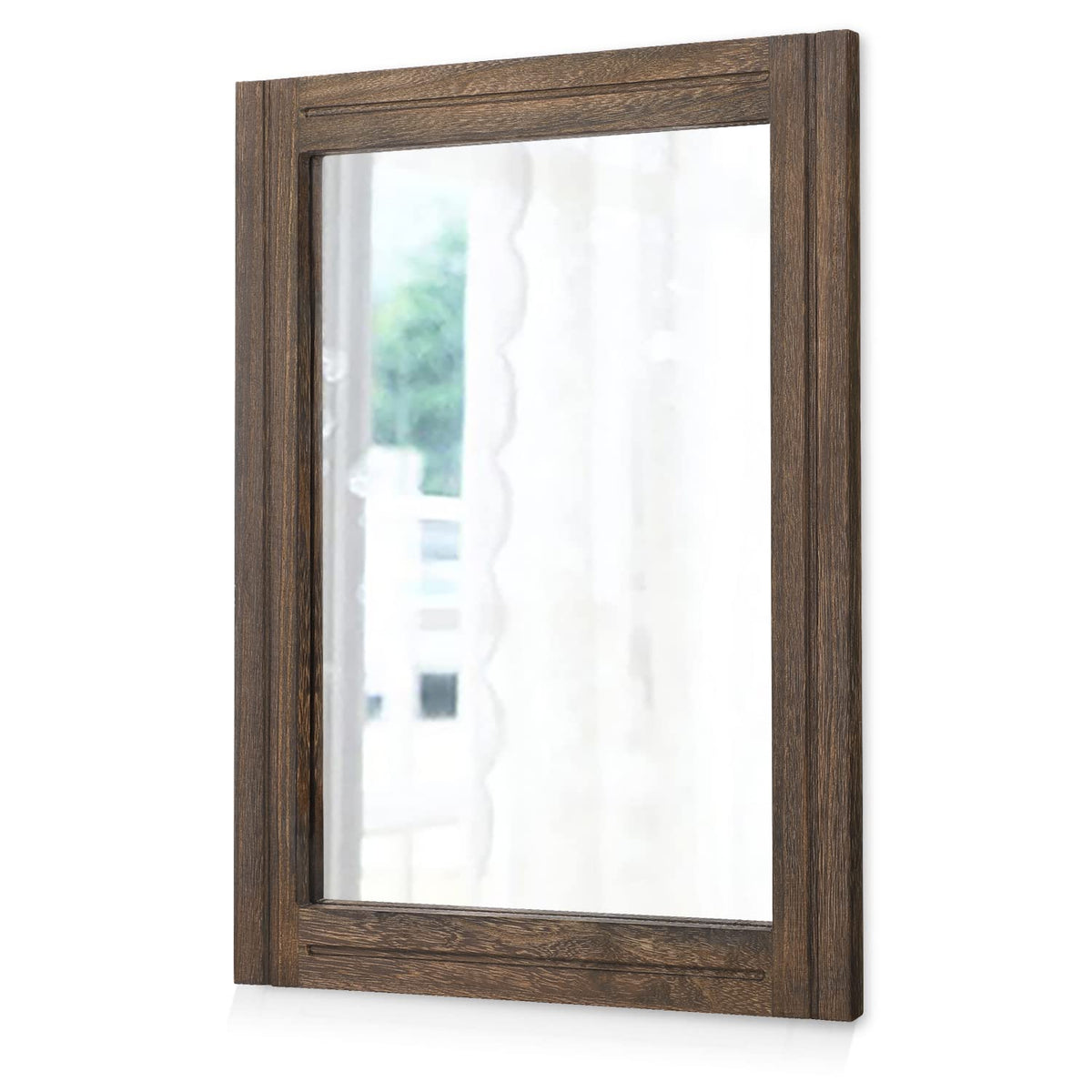 AAZZKANG Wall Mirror Rustic Wood Framed Rectangle Mirrors for Wall 16"x12‘’