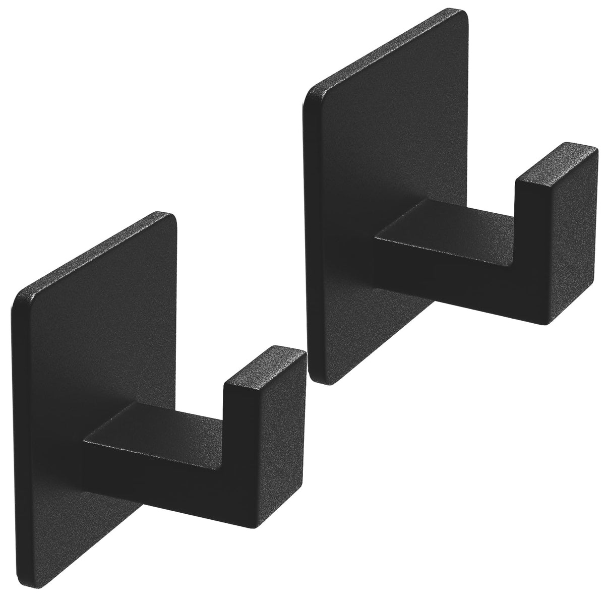 VAEHOLD 4 Pack Adhesive Towel Hooks, Heavy Duty Wall Hooks Aluminum Hooks Stick on Door, Kitchen, Bathroom for Hanging Coat, Hat, Towel, Robe, Clothes (Black)