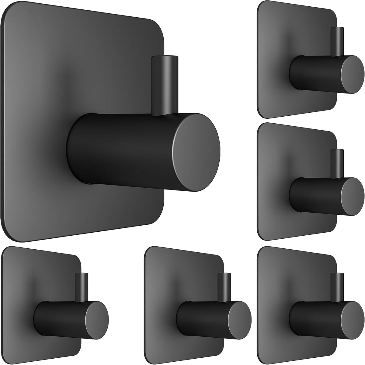 Honmein 6 Pcs Adhesive Wall Hooks for Hanging - Waterproof Shower Hooks