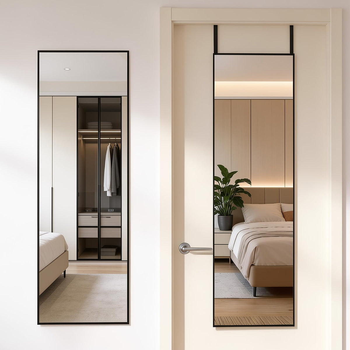 DUMOS 64"x21" Full Length Mirror with Stand, Full Body Floor Mirror
