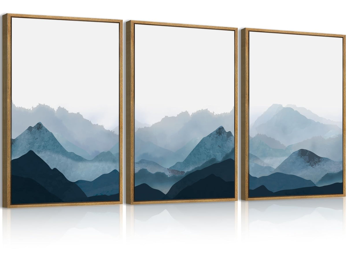 BINCUE Neutral Abstract Wall Art Beige Large Wall Decor Boho Mid Century Modern Artwork Art Print for Living Room Bedroom Office 24"x36" Set of 3 Gift