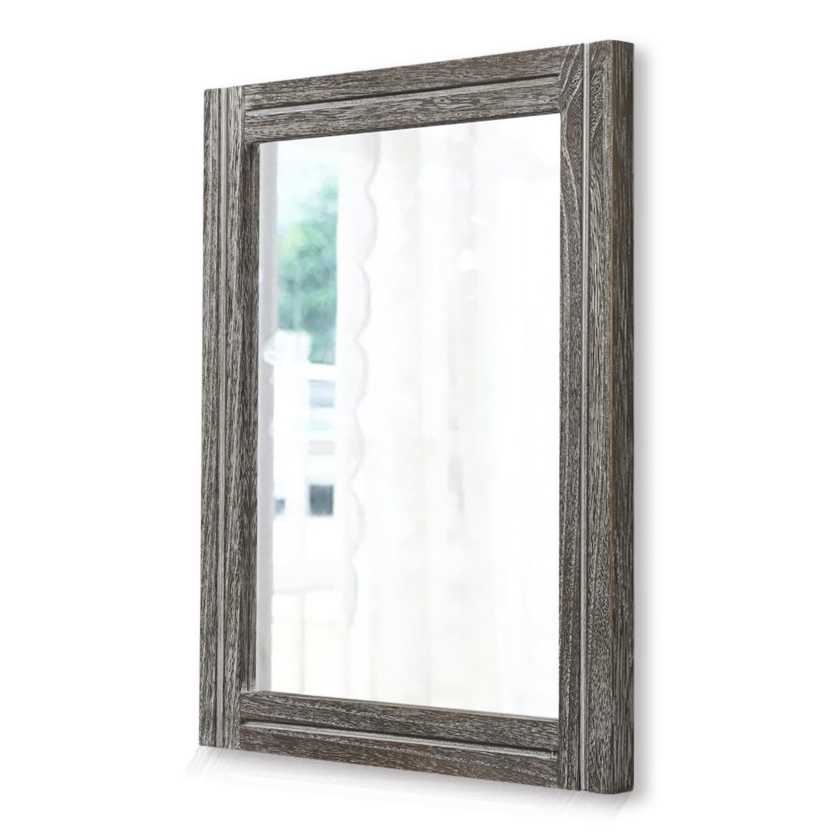 AAZZKANG Wall Mirror Rustic Wood Framed Rectangle Mirrors for Wall 16"x12‘’