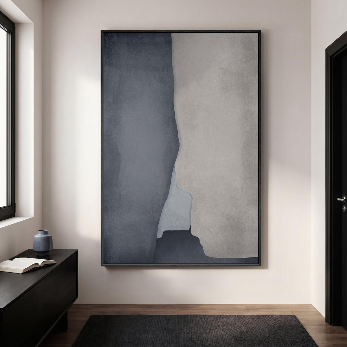 Extra Large Framed Brown Beige Abstract Wall Art for Living Room, 40x60 In