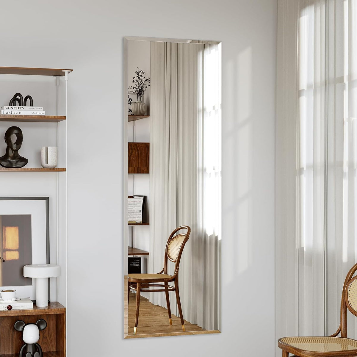 65"x24" Frameless Full Length Wall Mirrors,Rectangular Mirror Full Length Wall Mounted,Tall Full Body Mirrors with Beveled,Suitable for Living Rooms and Bedrooms