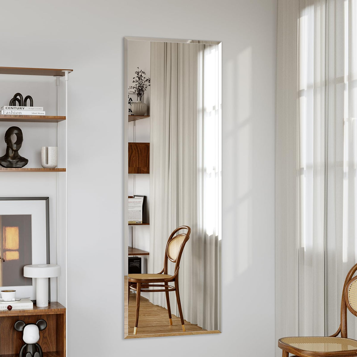 65"x24" Frameless Full Length Wall Mirrors,Rectangular Mirror Full Length Wall Mounted,Tall Full Body Mirrors with Beveled,Suitable for Living Rooms and Bedrooms