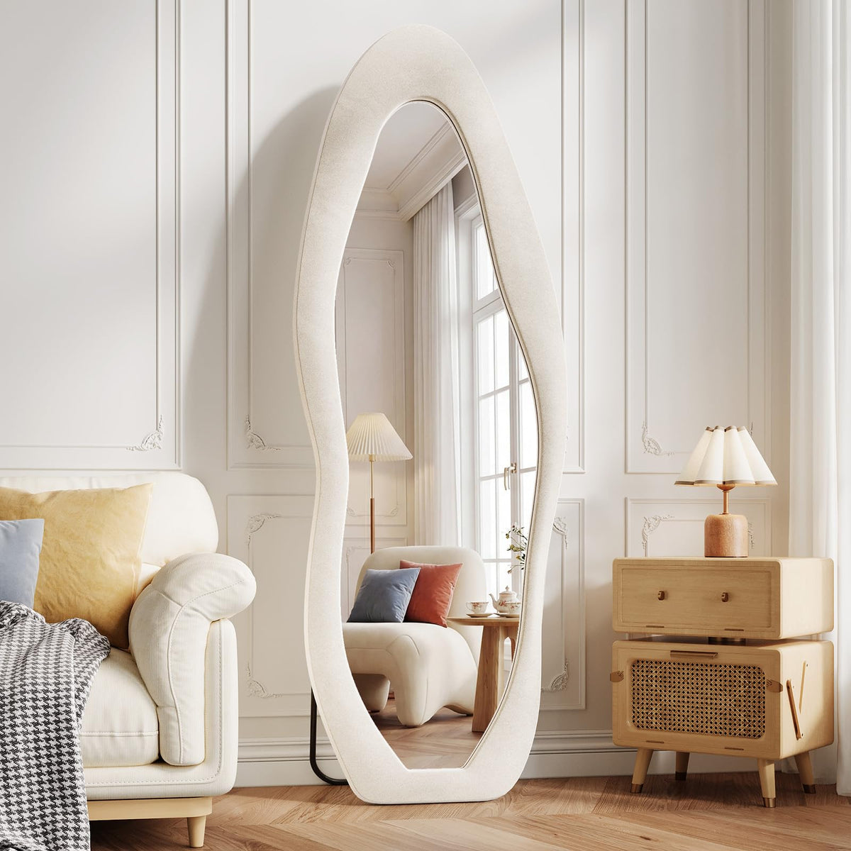 Koonmi 71"x32" Arched Full Length Mirror, Floor Mirror with Stand