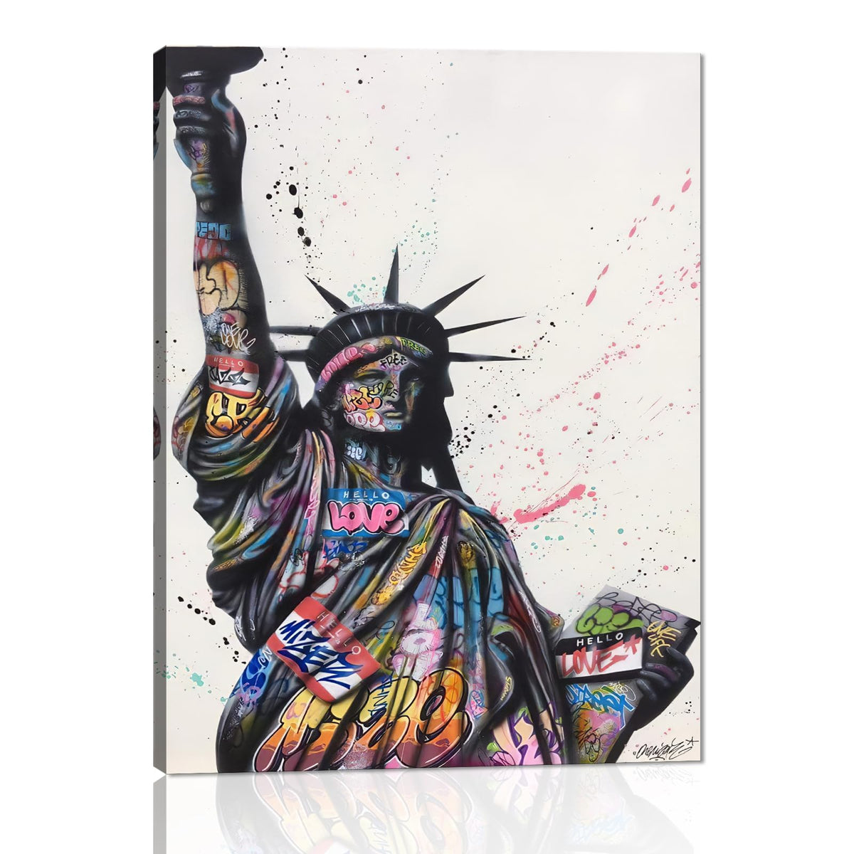 Banksy Wall Art Graffiti Street Giclee Canvas Paintings Poster and Prints Kid Wall Pictures girl Figure Street Picture Artwork Modern Framed Art for Home Wall Decor 24”Wx36”H