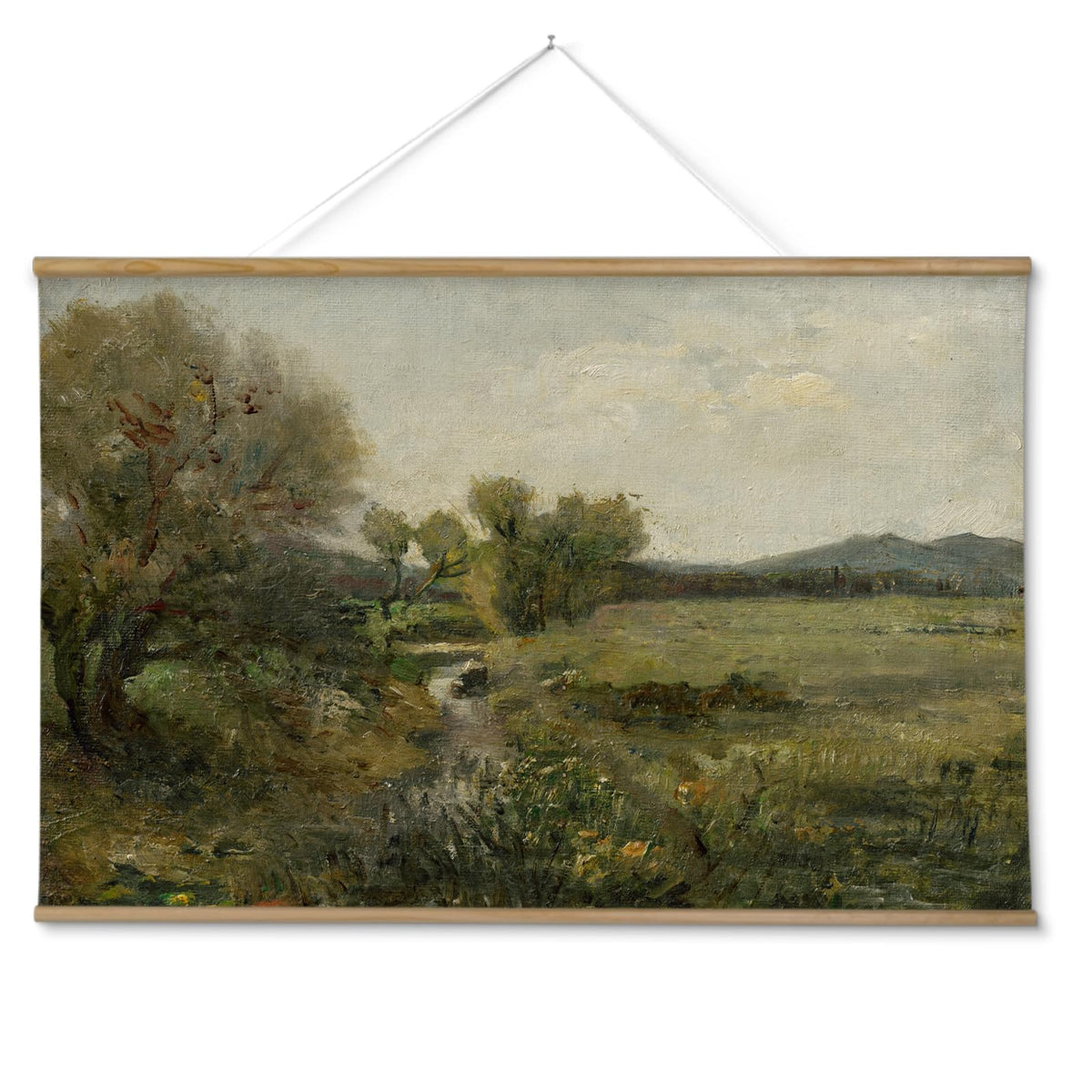 ARPEOTCY Extra Large Vintage Framed Wall Art, Fall Landscape Print, 36x54In