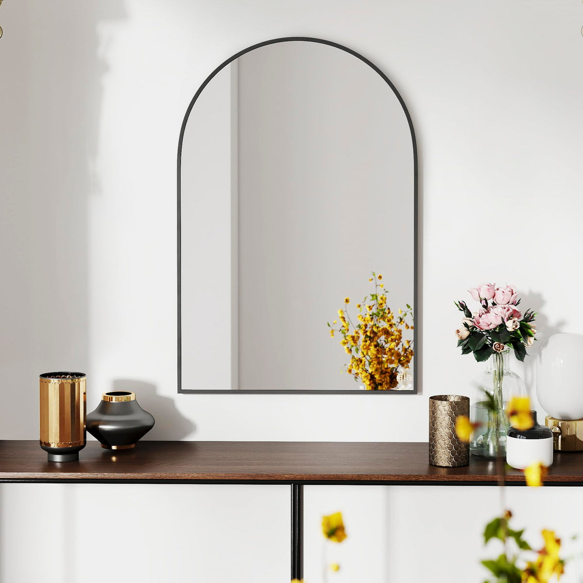 SCWF-GZ 47x14 Full Length Mirror Over the Door Hang or Wall Mounted Black