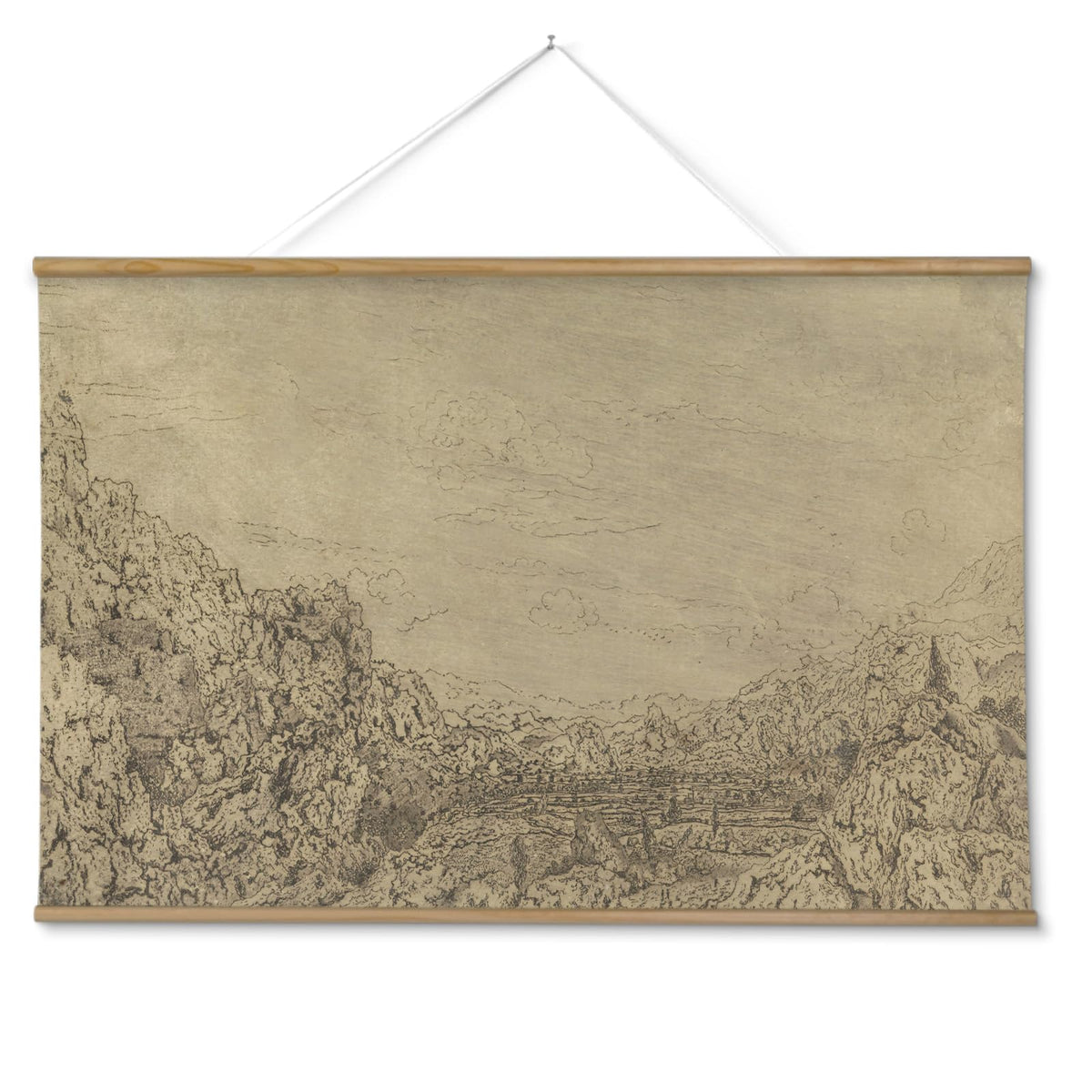 ARPEOTCY Extra Large Vintage Framed Wall Art, Fall Landscape Print, 36x54In