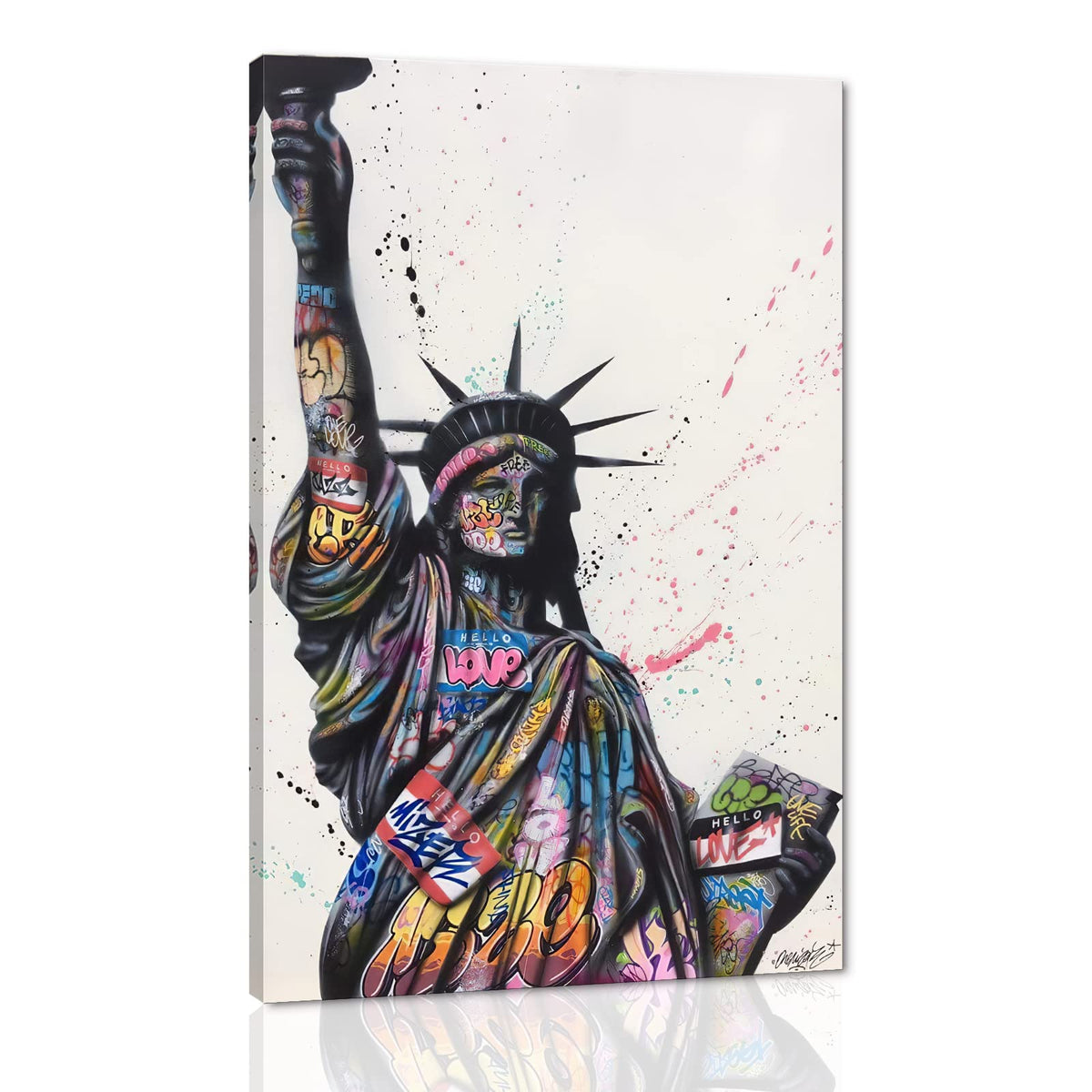 Banksy Wall Art Graffiti Street Giclee Canvas Paintings Poster and Prints Kid Wall Pictures girl Figure Street Picture Artwork Modern Framed Art for Home Wall Decor 24”Wx36”H