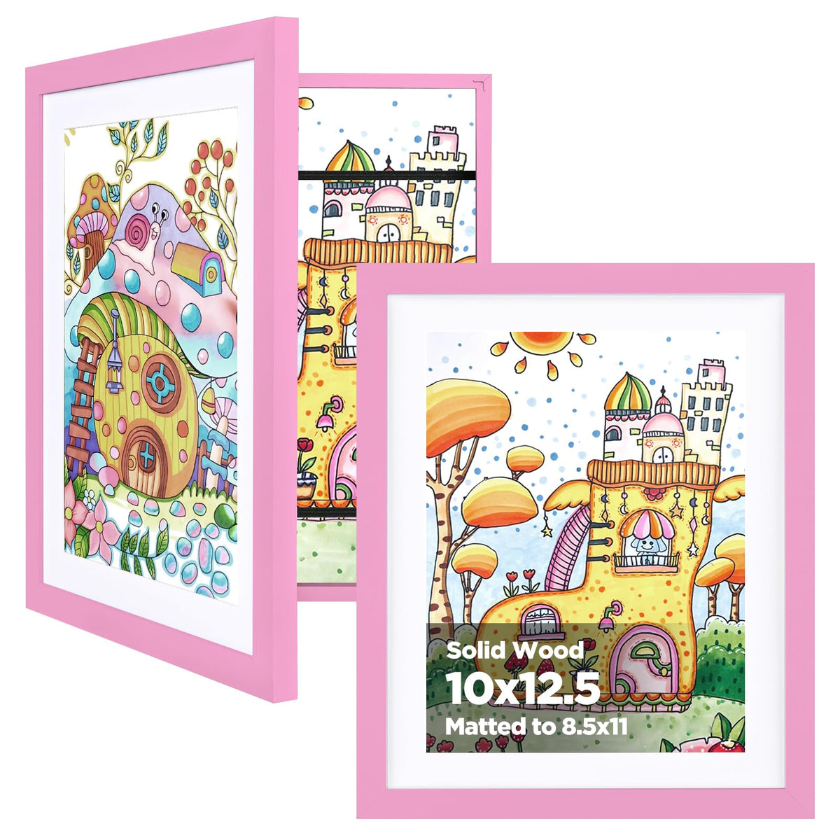 KINLINK 9x12 Kids Art Frame, Natural Artwork Frames 2 Pack