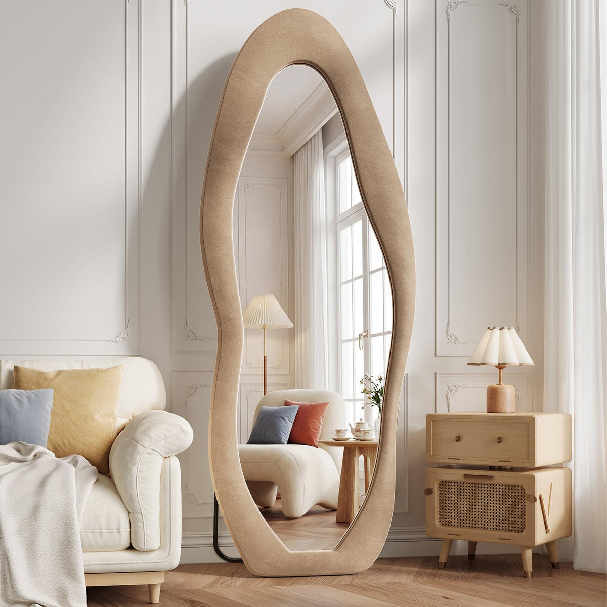 Koonmi 71"x32" Arched Full Length Mirror, Floor Mirror with Stand