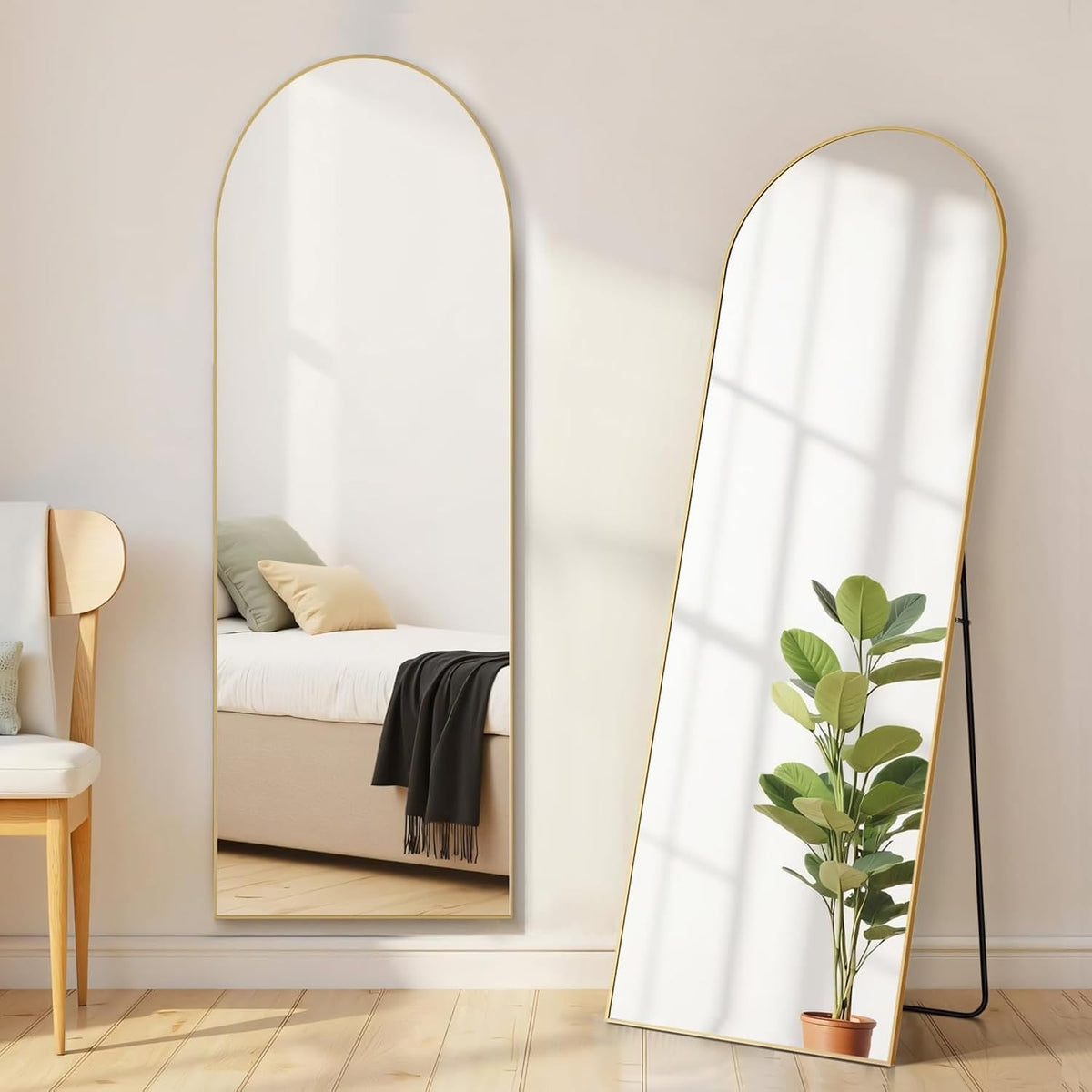 16"x59" Arched Mirror Full Length, Upgraded Body Wall Mirrors
