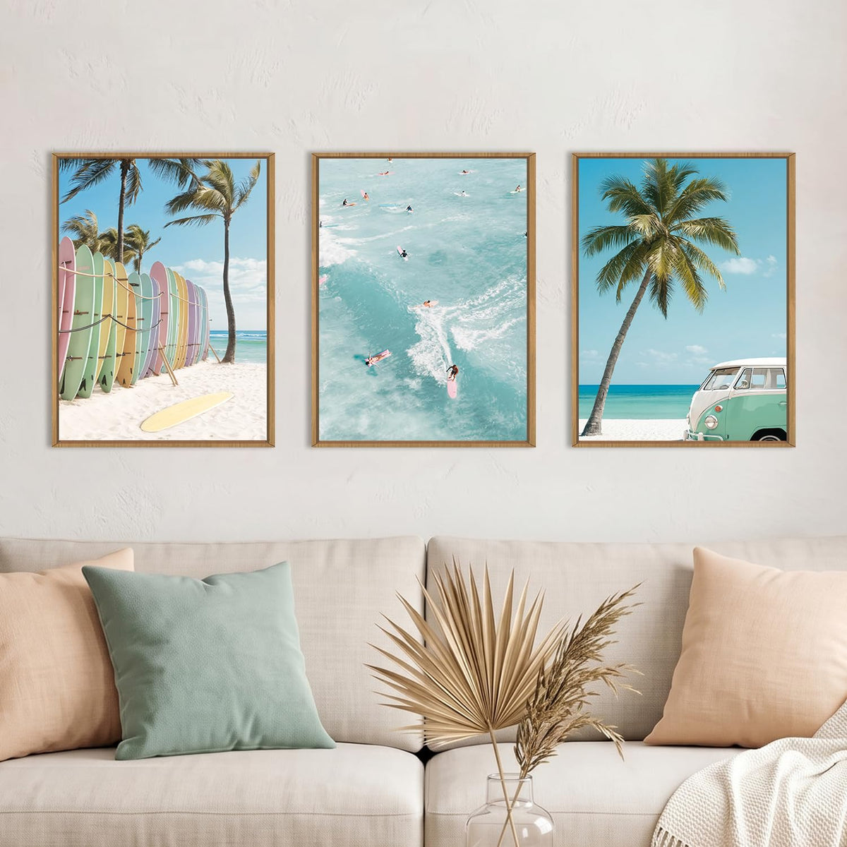 KAIRNE Neutral Abstrcat Landscape Framed Canvas Wall Art Set-40"x20"x1