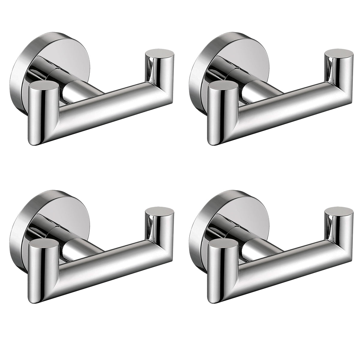 Towel Hooks for Bathrooms,Towel Hook for Kitchen Bathroom,SUS304 Stainless Steel Coat Hook,Heavy Duty Double Holder Robe Hooks for Hanging Towels,Coats,Sponges,Clothes,Wall Mount,Matte Black,2 Pack