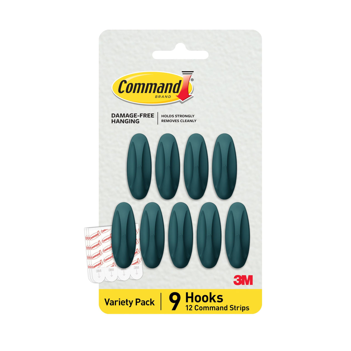 Command Medium Designer Hooks, 9 Hooks, 12 Strips