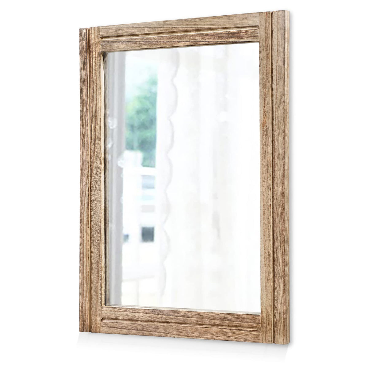 AAZZKANG Wall Mirror Rustic Wood Framed Rectangle Mirrors for Wall 16"x12‘’