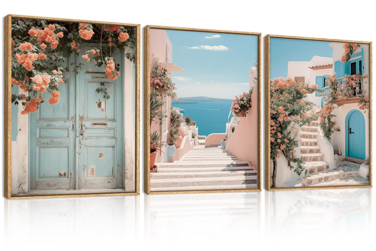 KAIRNE Neutral Abstrcat Landscape Framed Canvas Wall Art Set-40"x20"x1