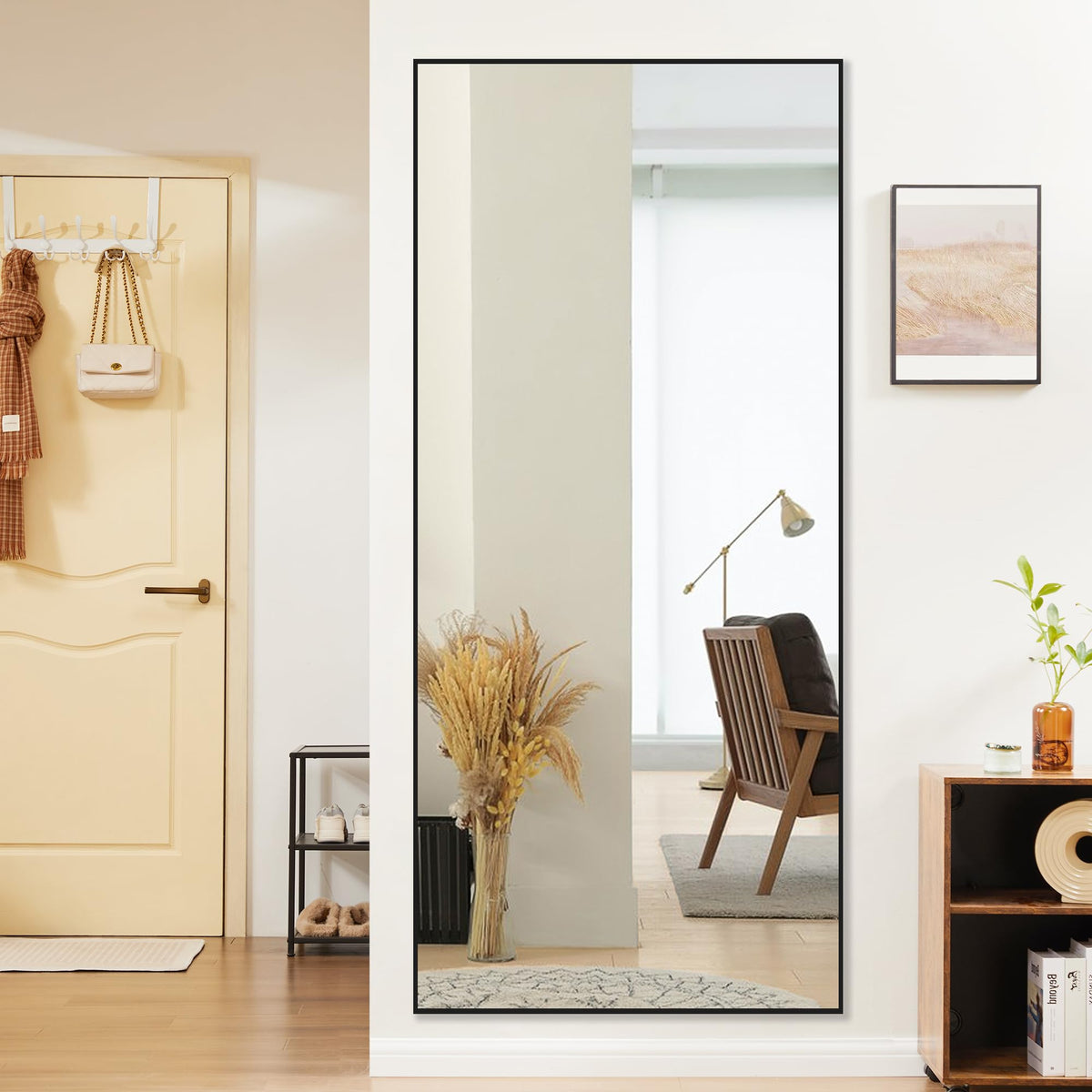 OLIXIS 64"x21.5" Arched Full Length Mirror with Stand, Body Mirror