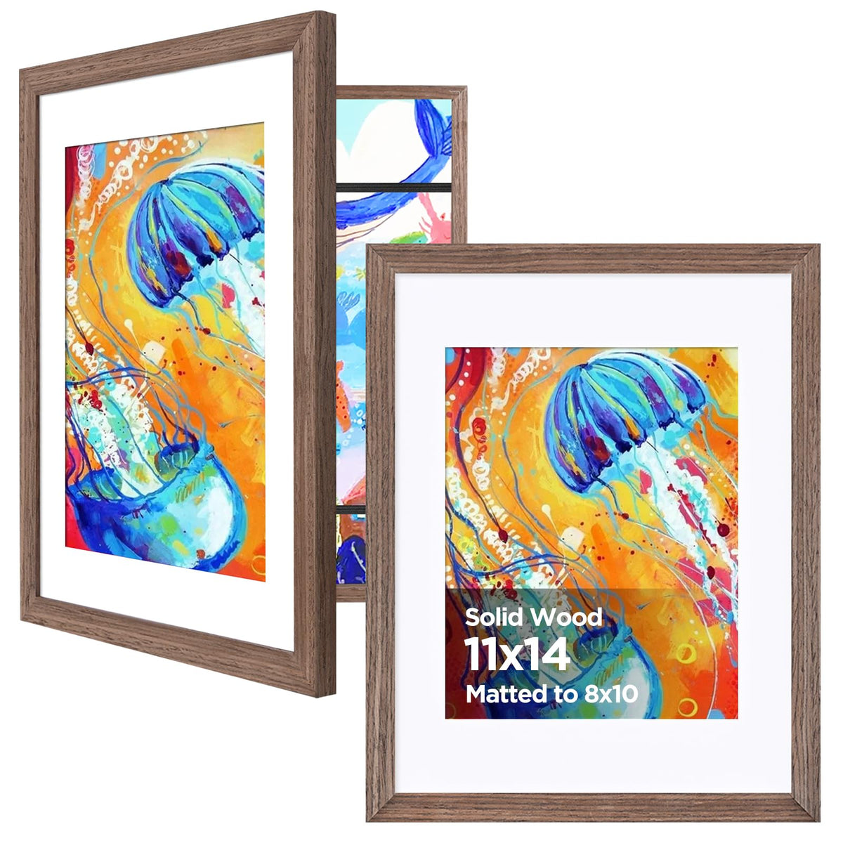 KINLINK 9x12 Kids Art Frame, Natural Artwork Frames 2 Pack