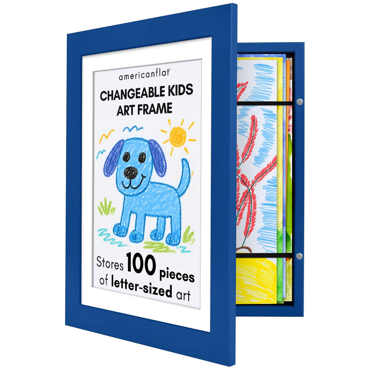 Americanflat 8.5x11 Changeable Kids Art Frame 2-Pack - Black