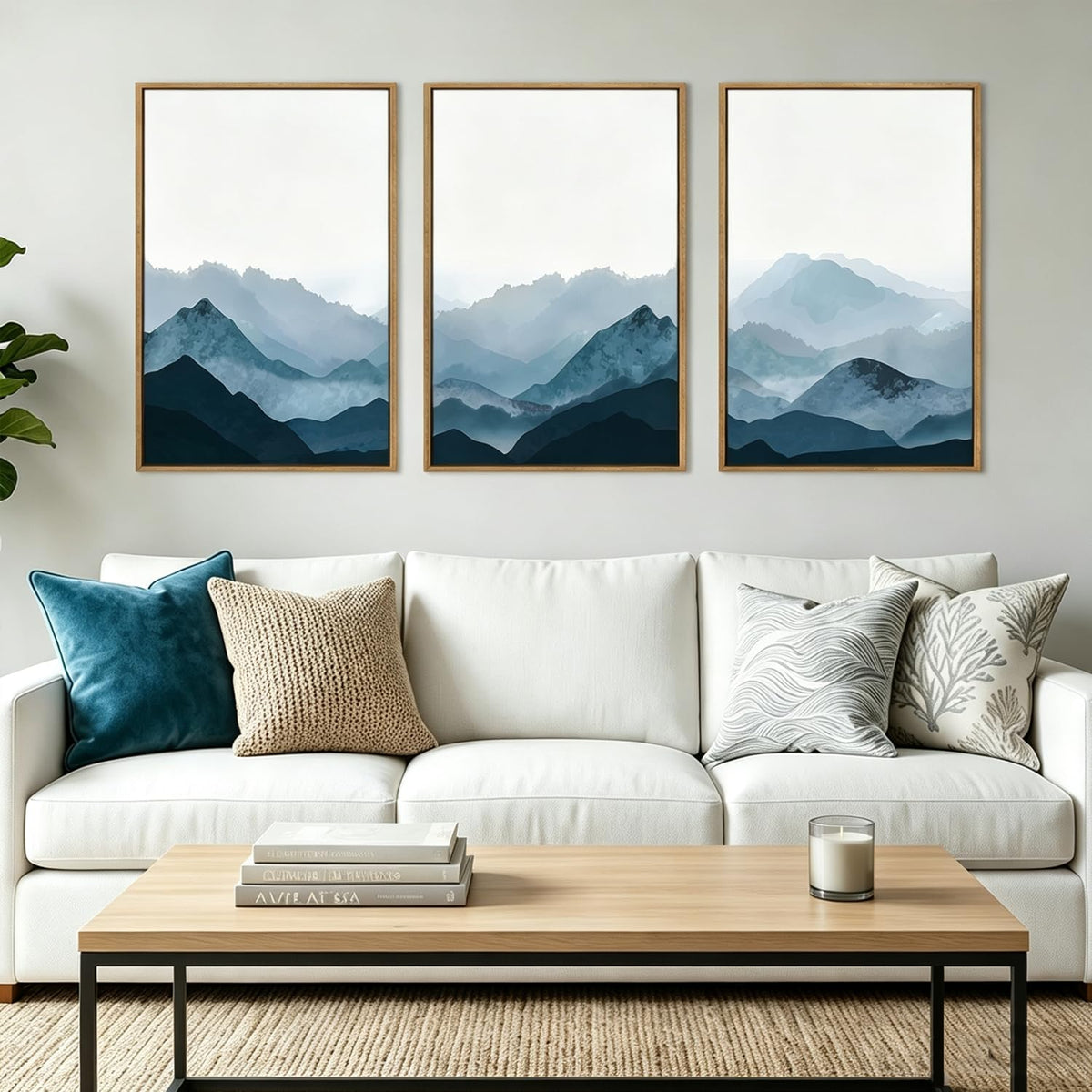 BINCUE Neutral Abstract Wall Art Beige Large Wall Decor Boho Mid Century Modern Artwork Art Print for Living Room Bedroom Office 24"x36" Set of 3 Gift