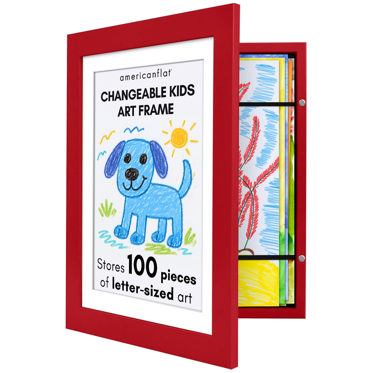 Americanflat 8.5x11 Changeable Kids Art Frame 2-Pack - Black
