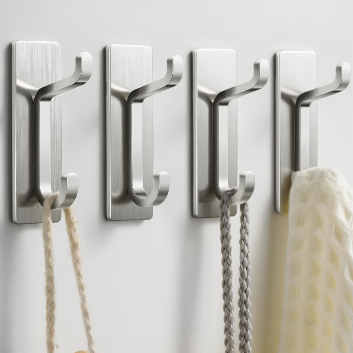 pickpiff 13LB Strong Stick-on Hooks for Coat & Towel, Black 6 Pack