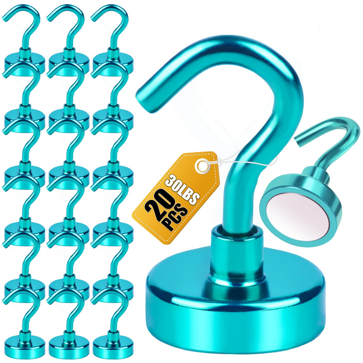 DIYMAG Magnetic Hooks 20pcs 30lbs+ Cruise Essentials 2026 Magnet Hook
