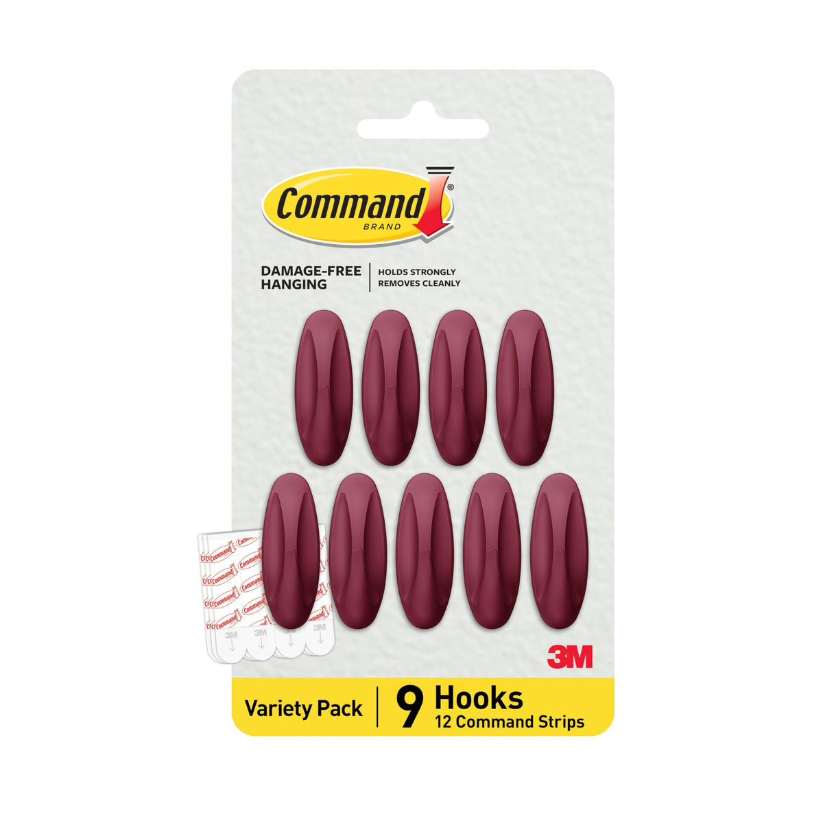 Command Medium Designer Hooks, 9 Hooks, 12 Strips