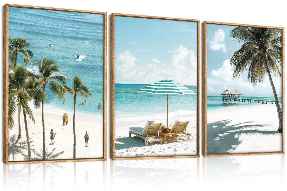 BINCUE Neutral Abstract Wall Art Beige Large Wall Decor Boho Mid Century Modern Artwork Art Print for Living Room Bedroom Office 24"x36" Set of 3 Gift