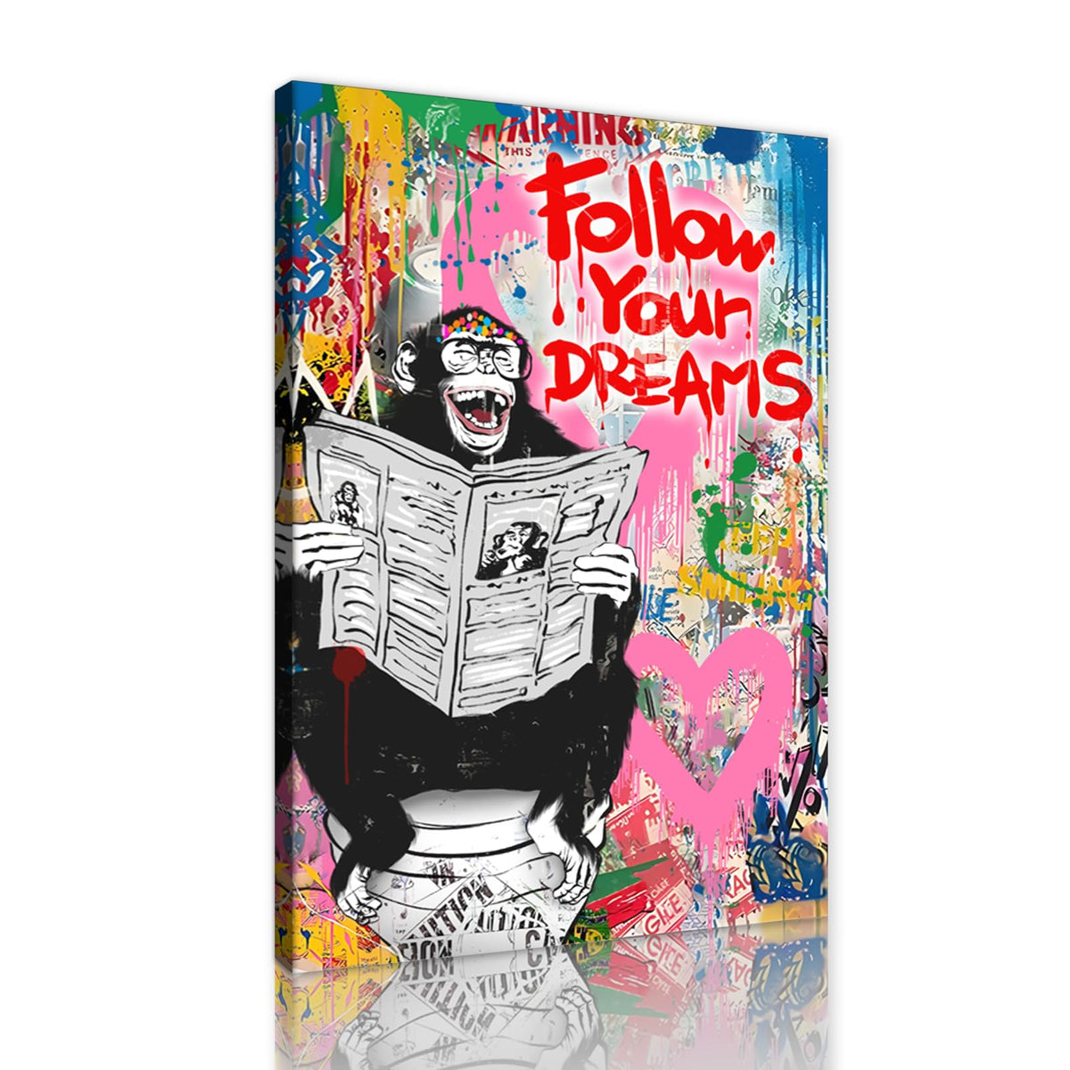 Banksy Wall Art Graffiti Street Giclee Canvas Paintings Poster and Prints Kid Wall Pictures girl Figure Street Picture Artwork Modern Framed Art for Home Wall Decor 24”Wx36”H