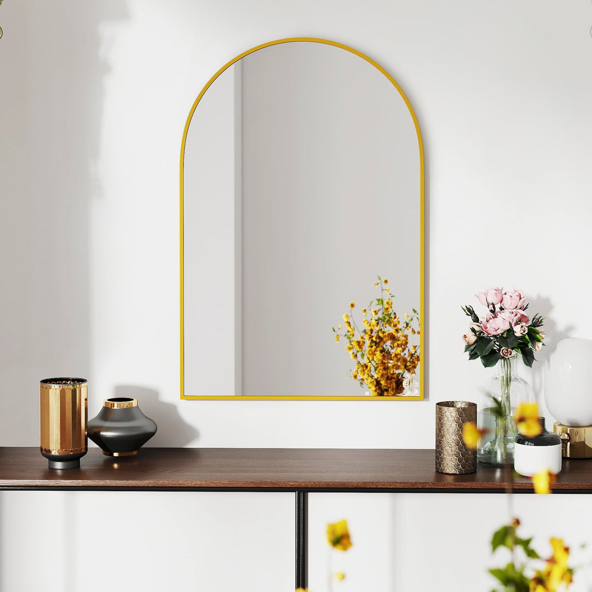 SCWF-GZ 47x14 Full Length Mirror Over the Door Hang or Wall Mounted Black