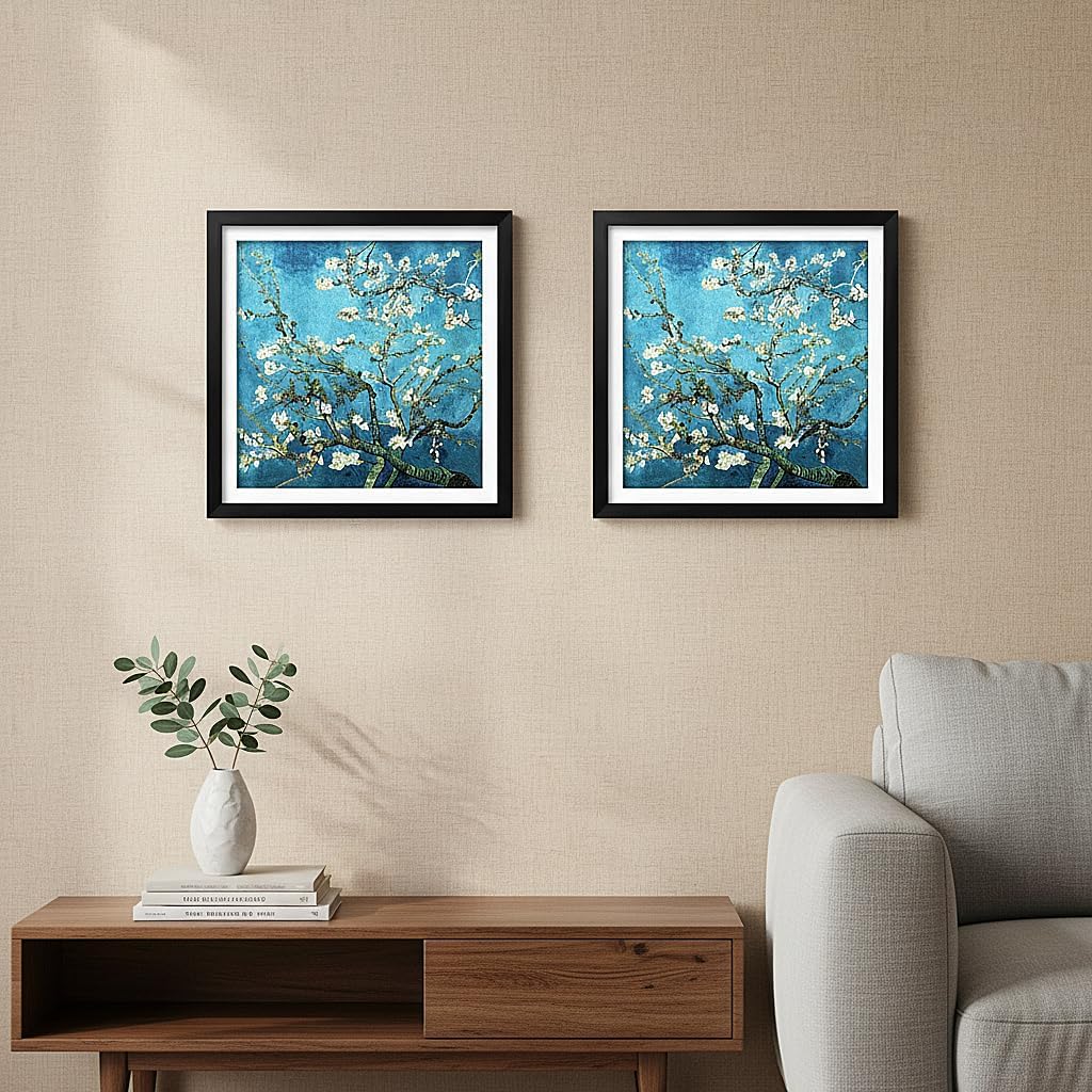 NIHO-JIUMA Diamond Art Wood Frame, 14X14 in / 35X35 cm, Black, 2-piece set