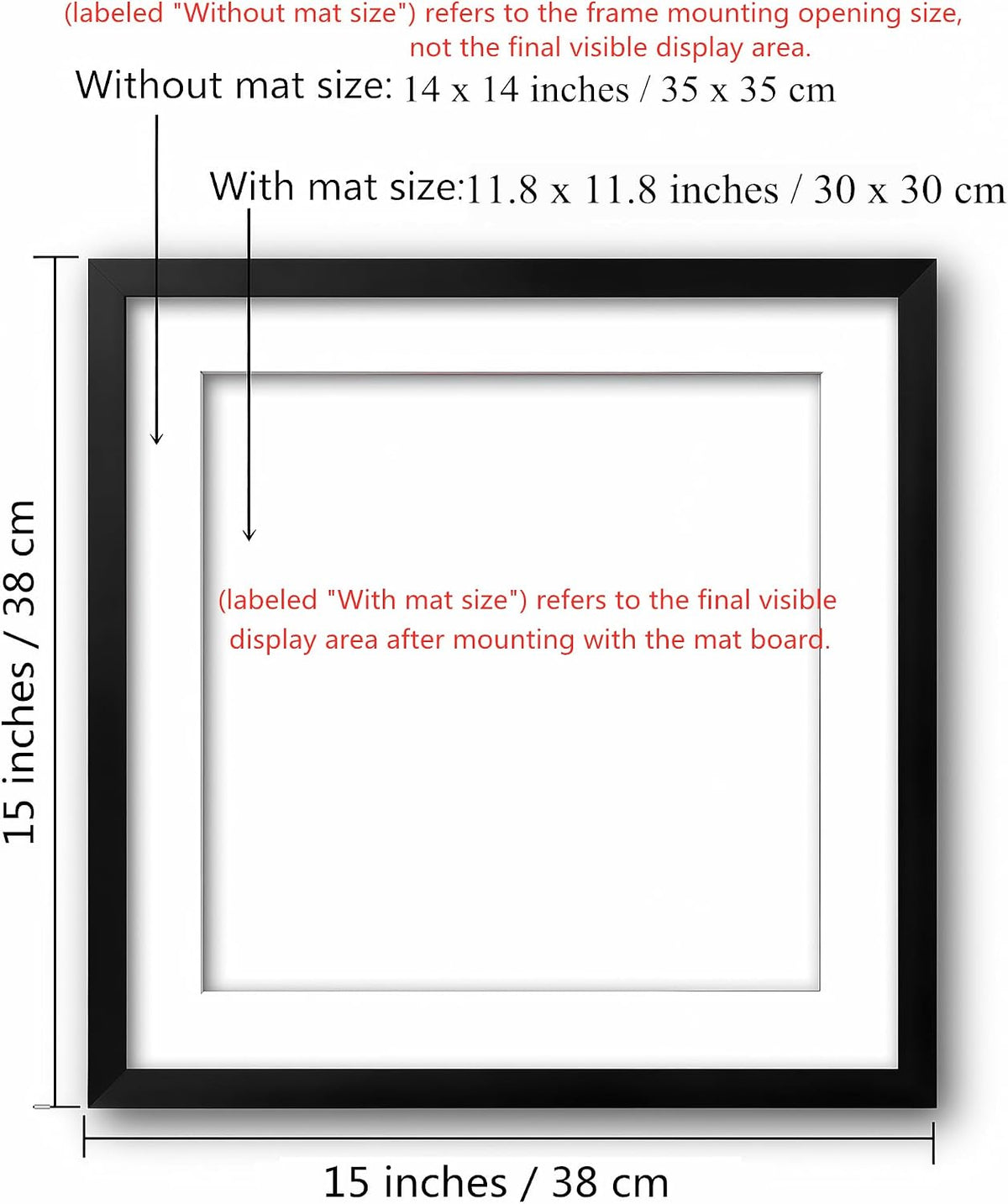 NIHO-JIUMA Diamond Art Wood Frame, 14X14 in / 35X35 cm, Black, 2-piece set