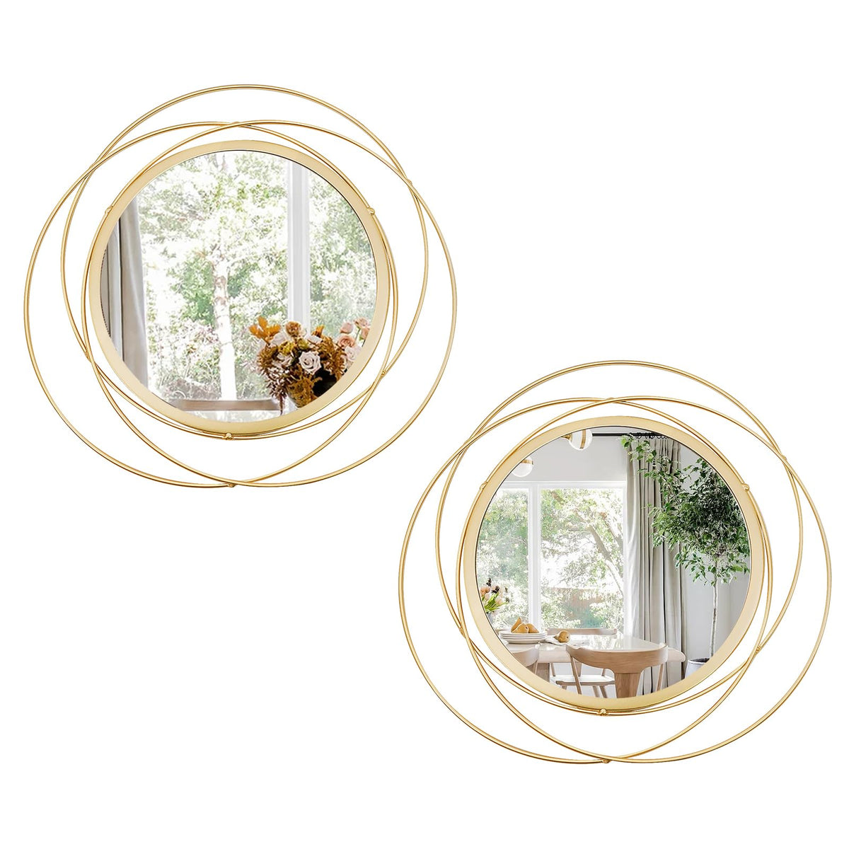 3 Set Sunburst Round Mirrors for Wall Decor Bedroom Bathroom