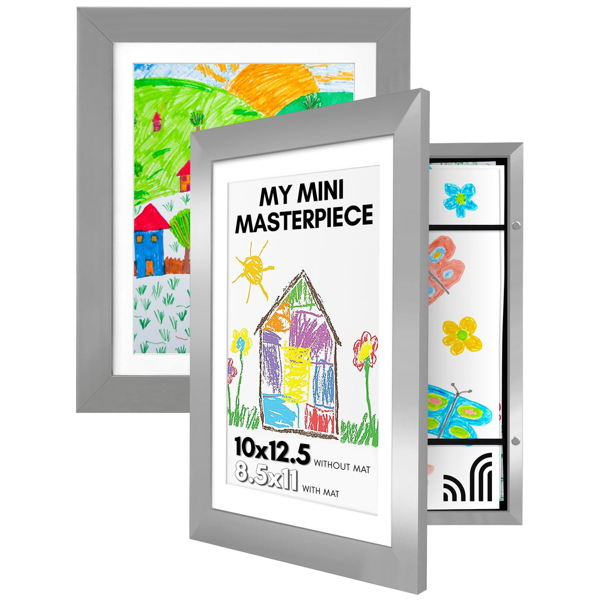 Americanflat 8.5x11 Changeable Kids Art Frame 2-Pack - Black
