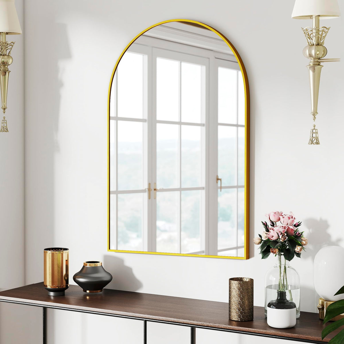 SCWF-GZ 47x14 Full Length Mirror Over the Door Hang or Wall Mounted Black