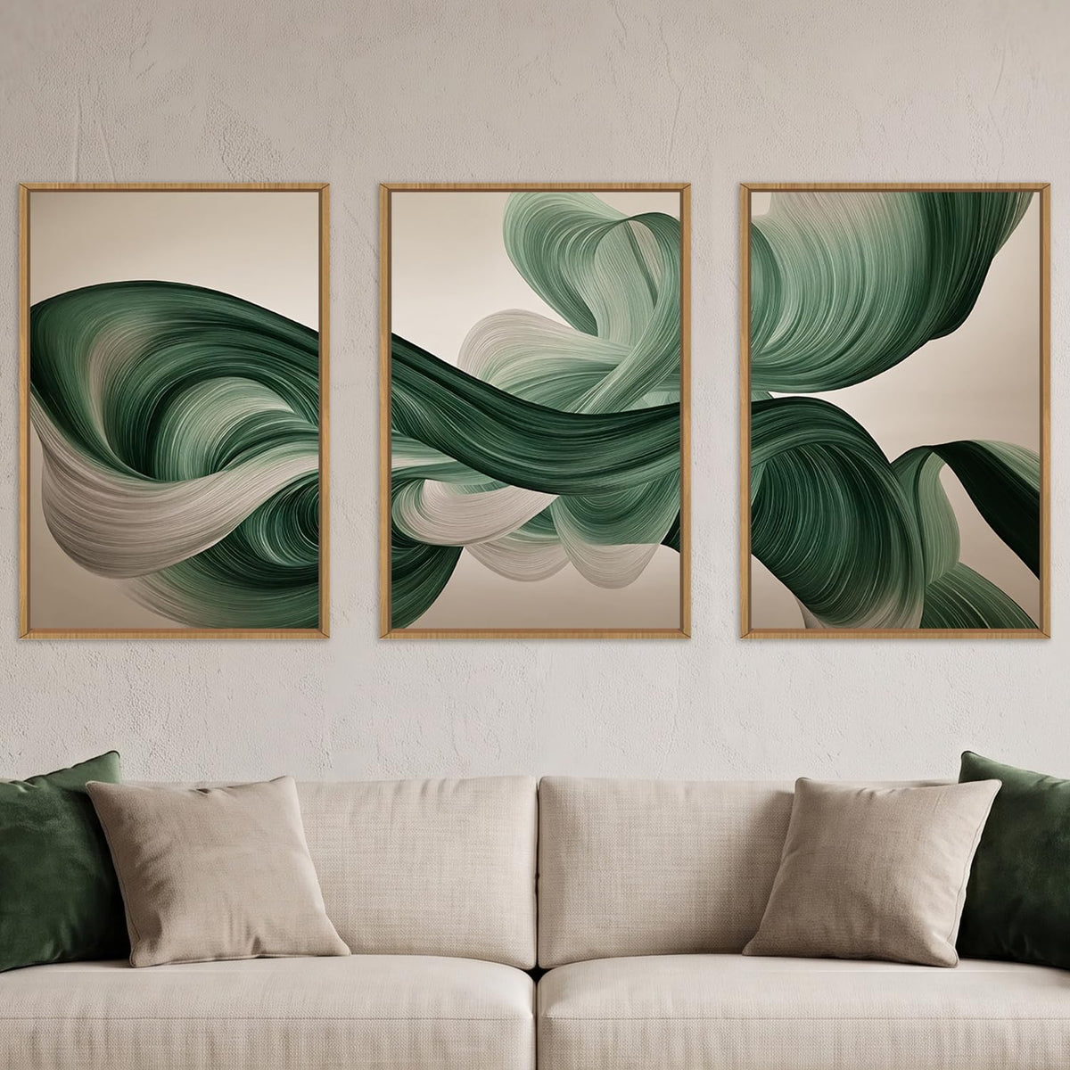 KAIRNE Neutral Abstrcat Landscape Framed Canvas Wall Art Set-40"x20"x1