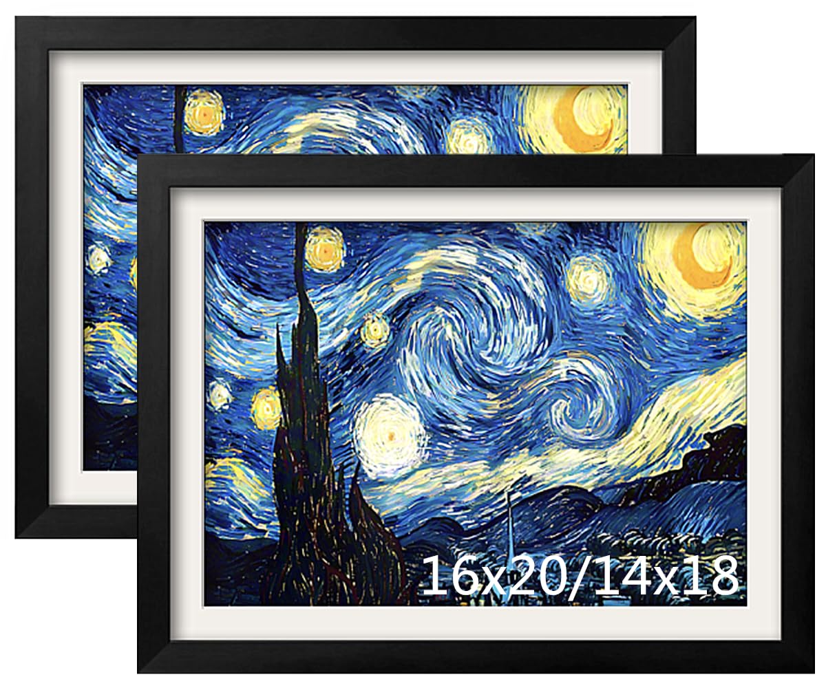 NIHO-JIUMA Diamond Art Wood Frame, 14X14 in / 35X35 cm, Black, 2-piece set