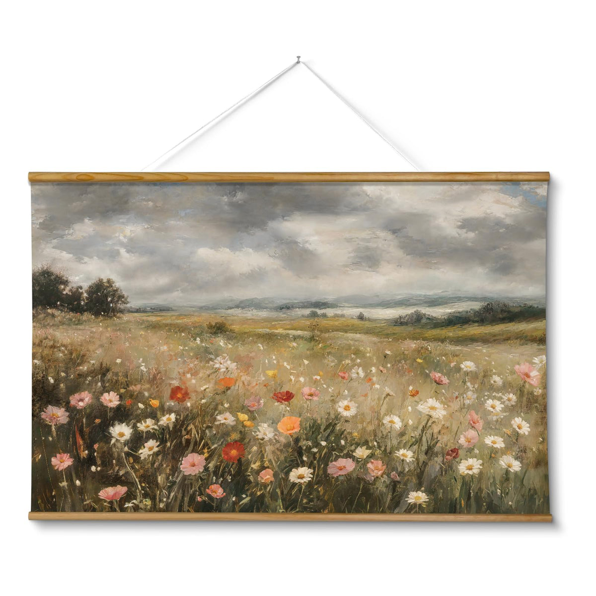 ARPEOTCY Extra Large Vintage Framed Wall Art, Fall Landscape Print, 36x54In