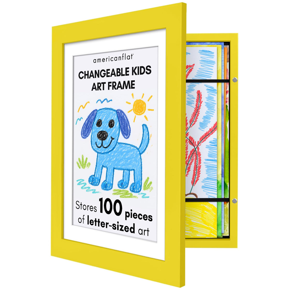 Americanflat 8.5x11 Changeable Kids Art Frame 2-Pack - Black