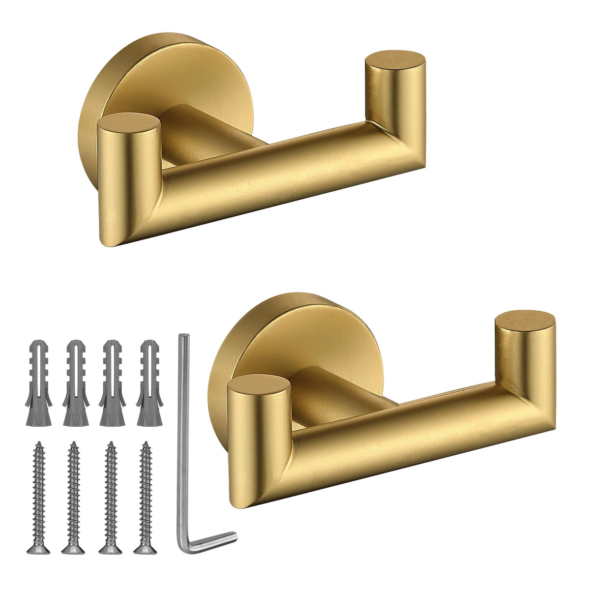 Towel Hooks for Bathrooms,Towel Hook for Kitchen Bathroom,SUS304 Stainless Steel Coat Hook,Heavy Duty Double Holder Robe Hooks for Hanging Towels,Coats,Sponges,Clothes,Wall Mount,Matte Black,2 Pack