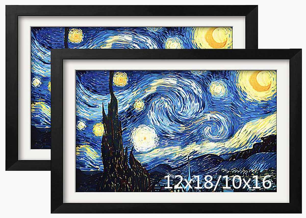 NIHO-JIUMA Diamond Art Wood Frame, 14X14 in / 35X35 cm, Black, 2-piece set