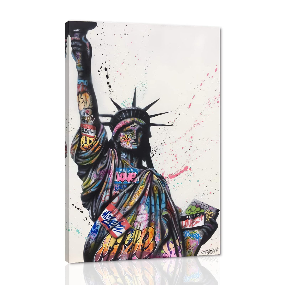 Banksy Wall Art Graffiti Street Giclee Canvas Paintings Poster and Prints Kid Wall Pictures girl Figure Street Picture Artwork Modern Framed Art for Home Wall Decor 24”Wx36”H