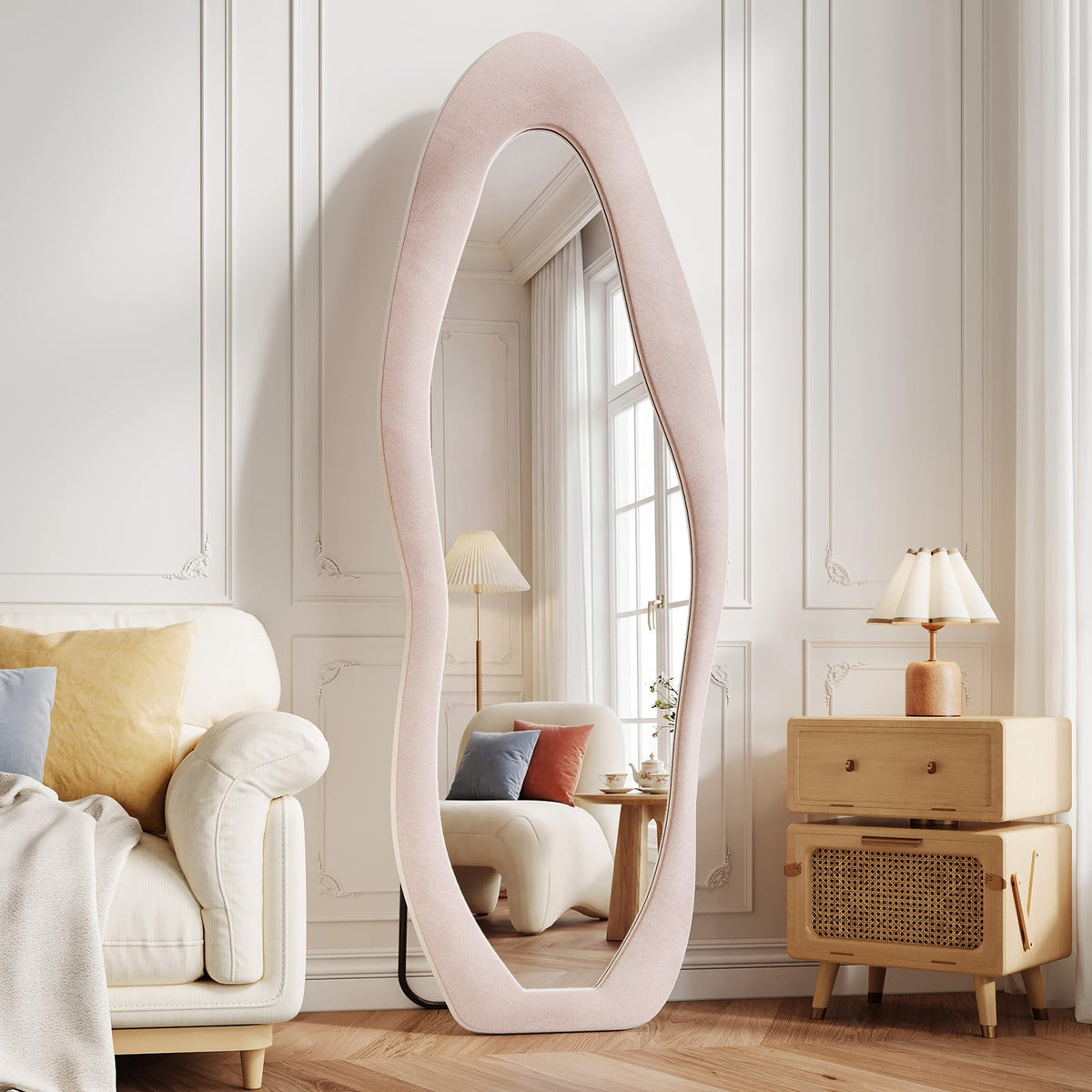 Koonmi 71"x32" Arched Full Length Mirror, Floor Mirror with Stand