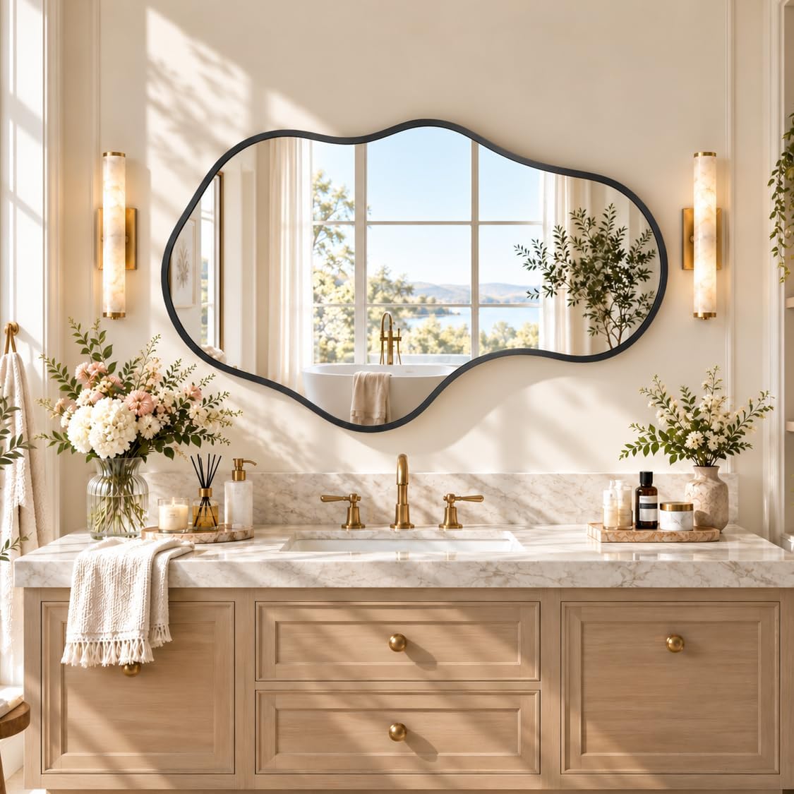 Bathroom Mirror for Over Sink-Black Room Decor Wall Mirror 22"x 36"