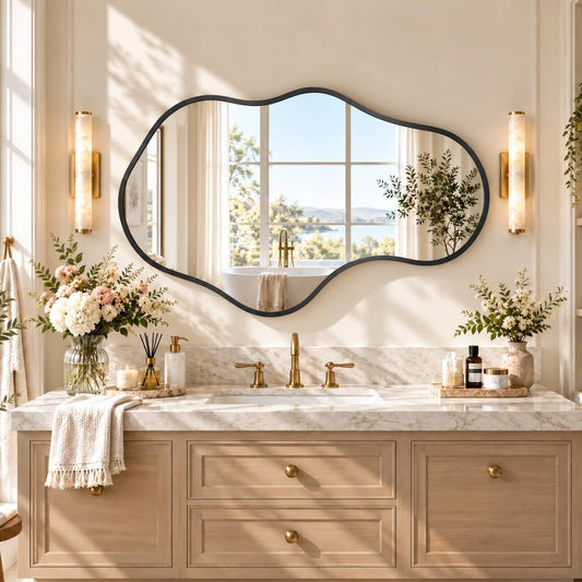 Bathroom Mirror for Over Sink-Black Room Decor Wall Mirror 22"x 36"