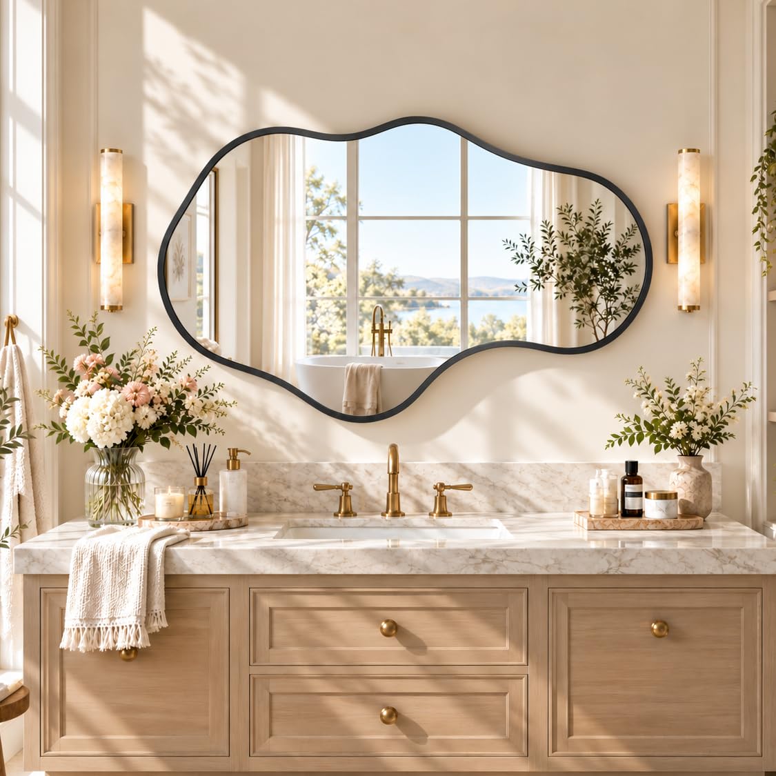 Bathroom Mirror for Over Sink-Black Room Decor Wall Mirror 22"x 36"